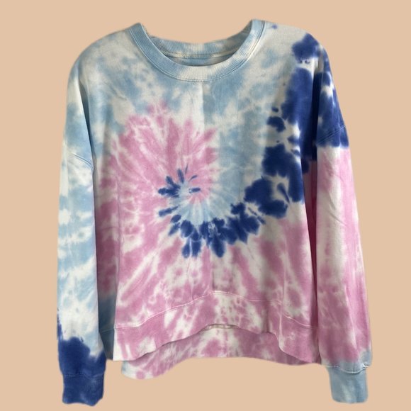 Macy's Brand Rebellious One - Tie Dye - Short Crewneck Sweater - Picture 1 of 7